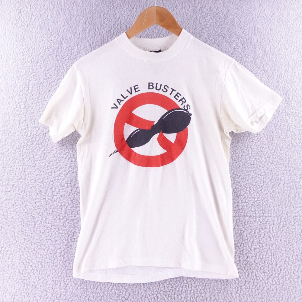 Vintage Valve Busters Graphic T-Shirt Mens S Thin White Single Stitch Parody Tee
